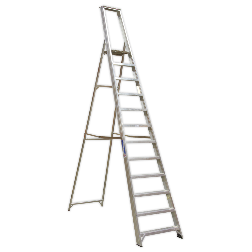 Industrial Step Ladder 12-Tread Aluminium - BS EN 131