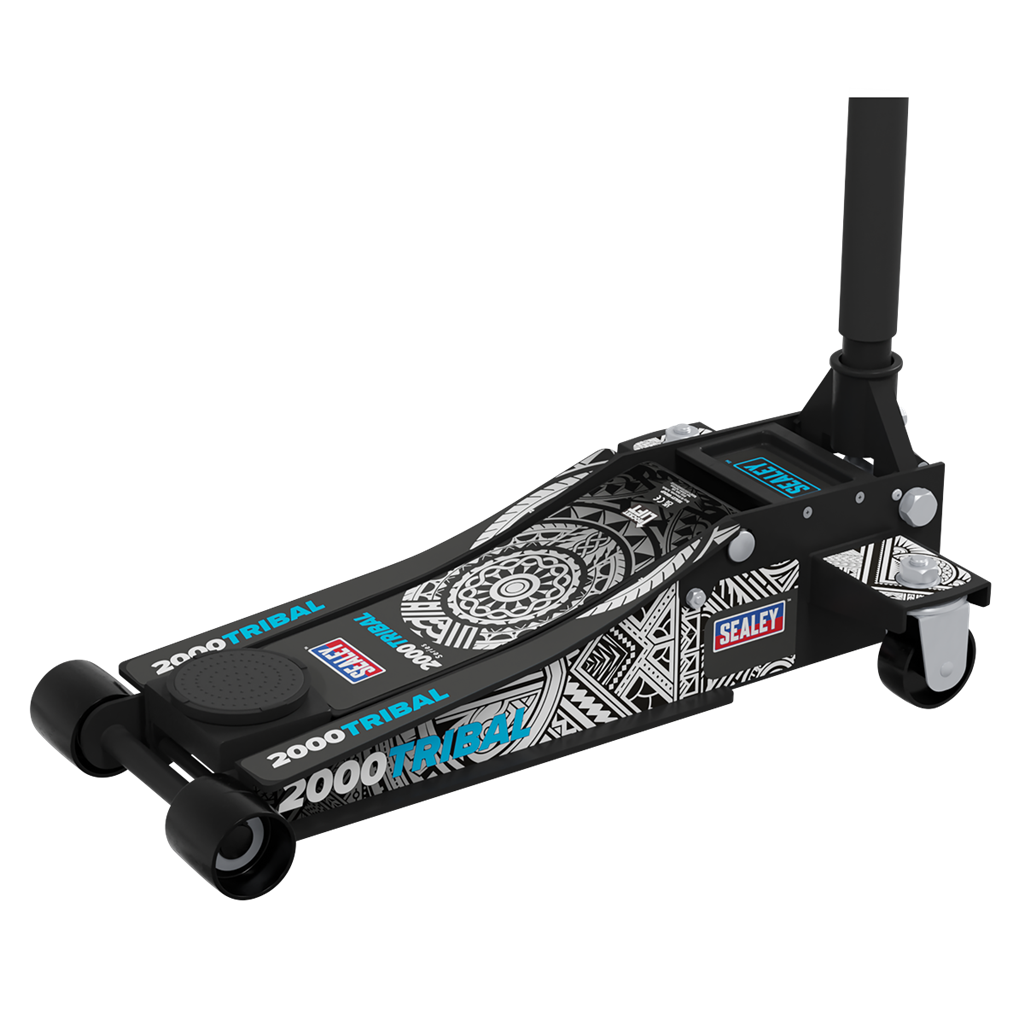 Low Profile Custom Design Trolley Jack with Rocket Lift 2 Tonne - Black