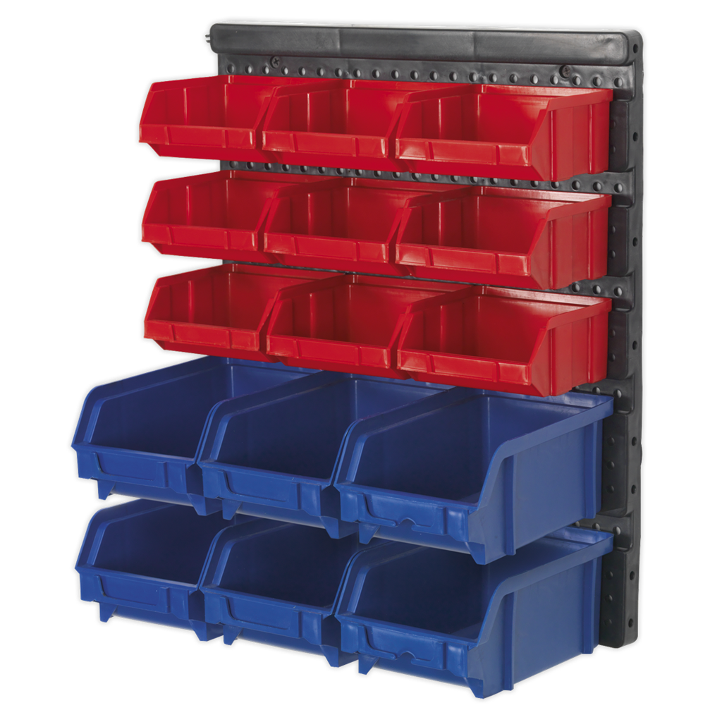 Wall Mounting Bin Storage System with 15 Bins