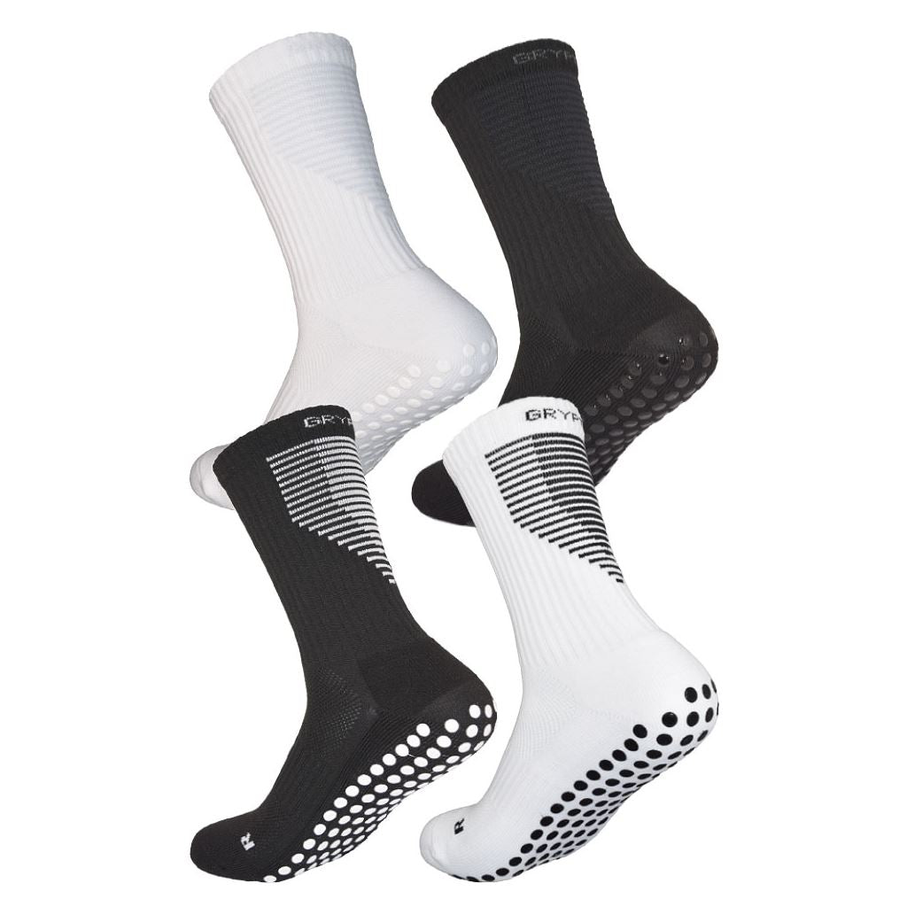 4 Pair Bundle Midcalf Length Premium Football Grip Socks - Size XS (Kids Age 8-11)