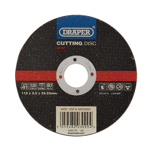 Flat Stone Cutting Disc, 115 x 2.5 x 22.23mm