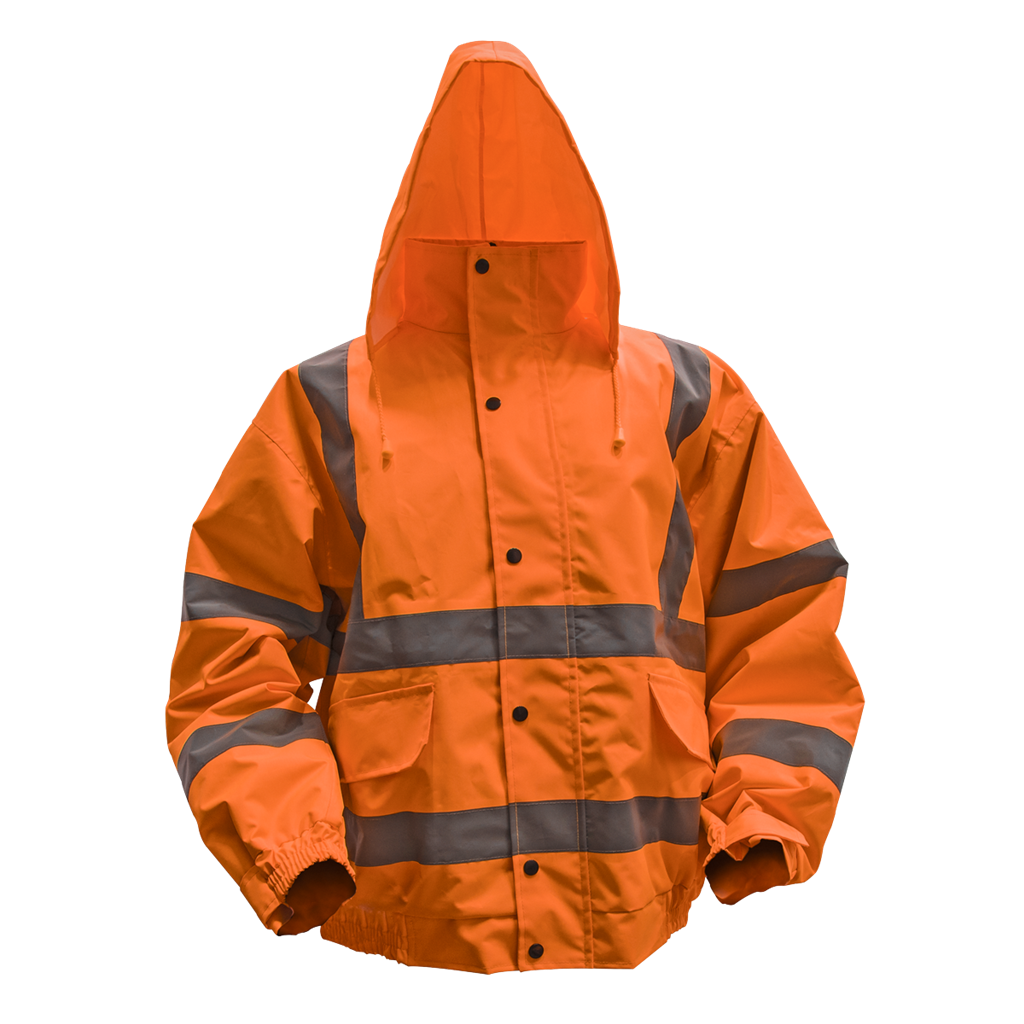 Worksafe&#174; Hi-Vis Orange Jacket with Quilted Lining, Elasticated Waist & Cuffs - XX-Large