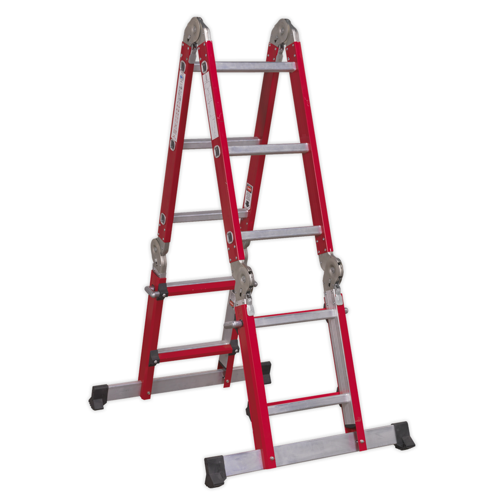 Aluminium Multipurpose Adjustable-Height Ladder - BS EN 131