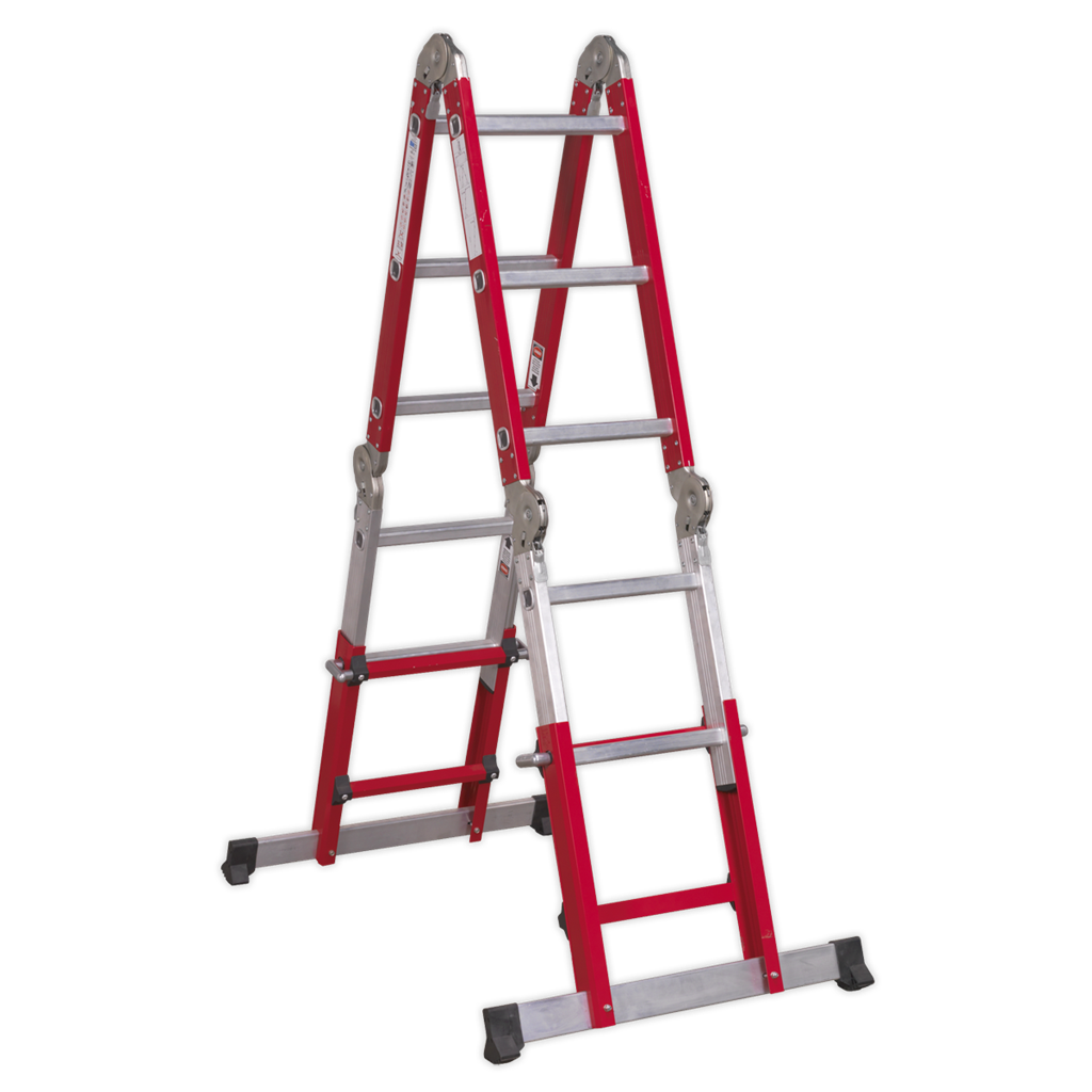 Aluminium Multipurpose Adjustable-Height Ladder - BS EN 131