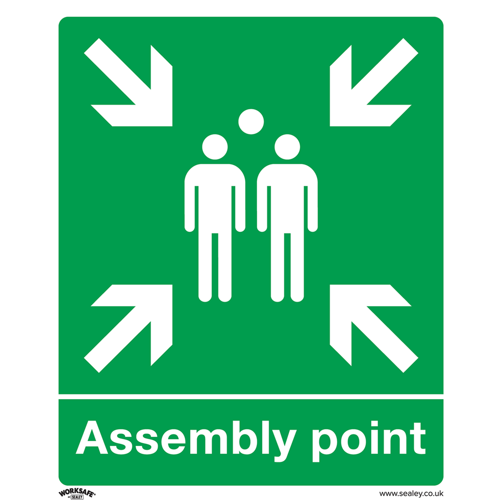 Worksafe&#174; Assembly Point Safety Sign, Rigid Plastic - Pack of 10