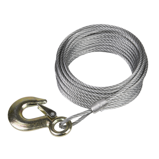 Winch Cable/Wire Rope &#216;5.1mm x 10m 810kg Breaking Strength with Forged Hook