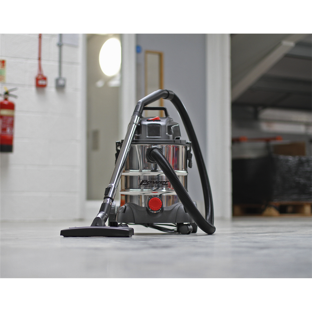 20L Vacuum Cleaner Wet & Dry Stainless Drum 1250W/230V