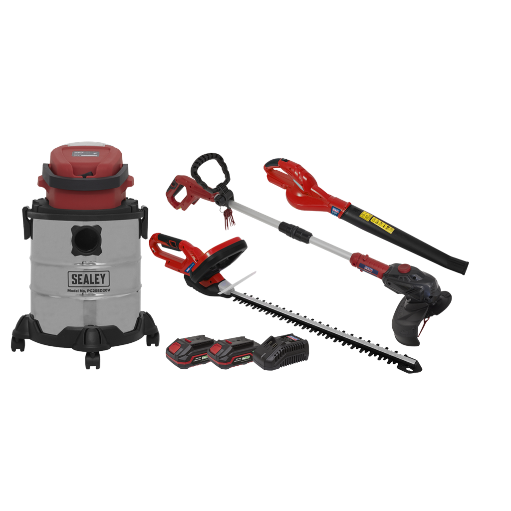 4 x SV20 Series Cordless Garden Power Tool Combo Kit 20V - 2 Batteries