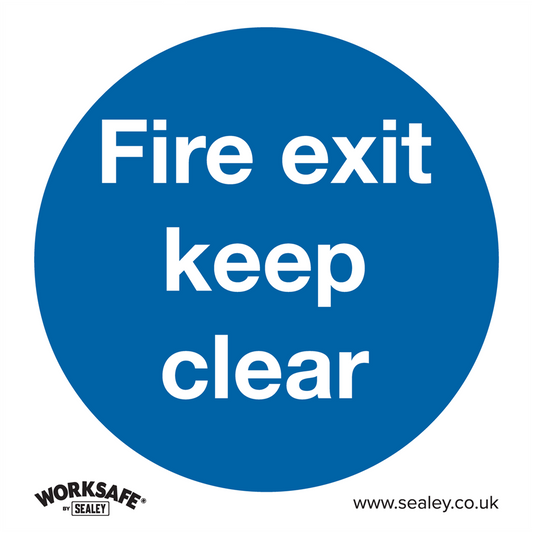 Worksafe&#174; Fire Exit Keep Clear Safety Sign - Rigid Plastic