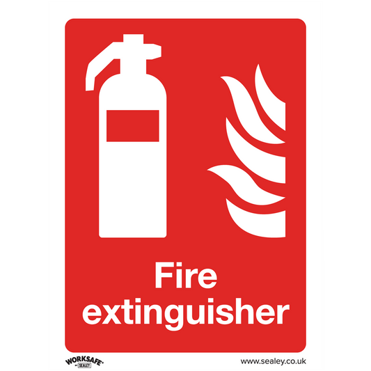 Worksafe&#174; Fire Extinguisher Safety Sign, Self-Adhesive Vinyl - Pack of 10