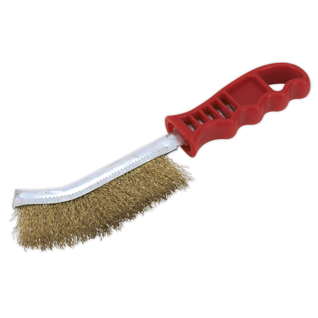 Brassed Steel Wire Brush with Plastic Handle - Display Box of 24