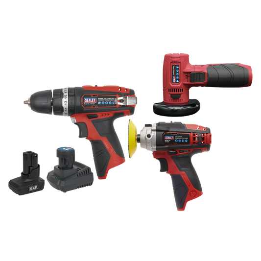 3 x SV12 Series Cordless Power Tool Combo Kit 12V - 2 Batteries