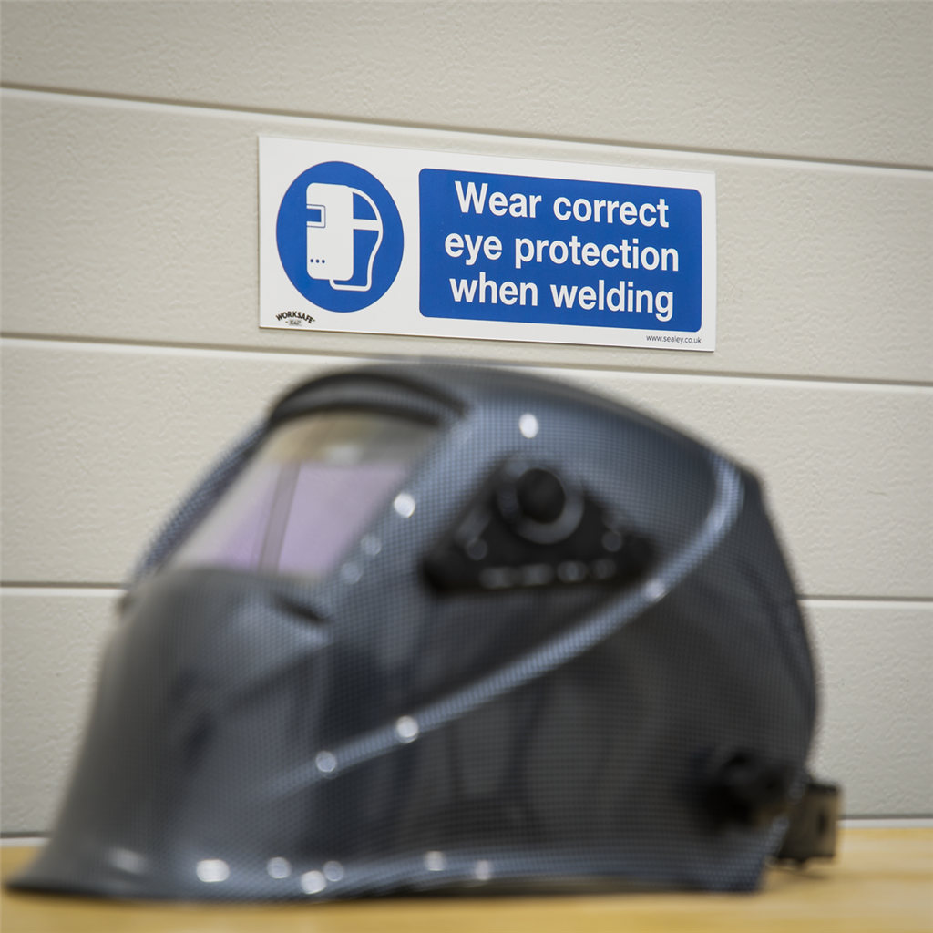 Worksafe&#174; Wear Eye Protection When Welding Safety Sign - Self-Adhesive Vinyl