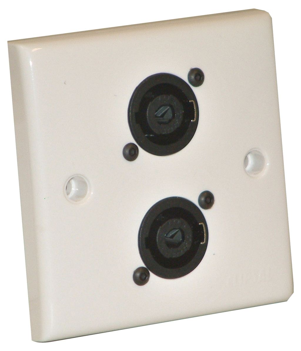 Wall Plate With 2 x Neutrik Speakon NL4MP Speaker Connector