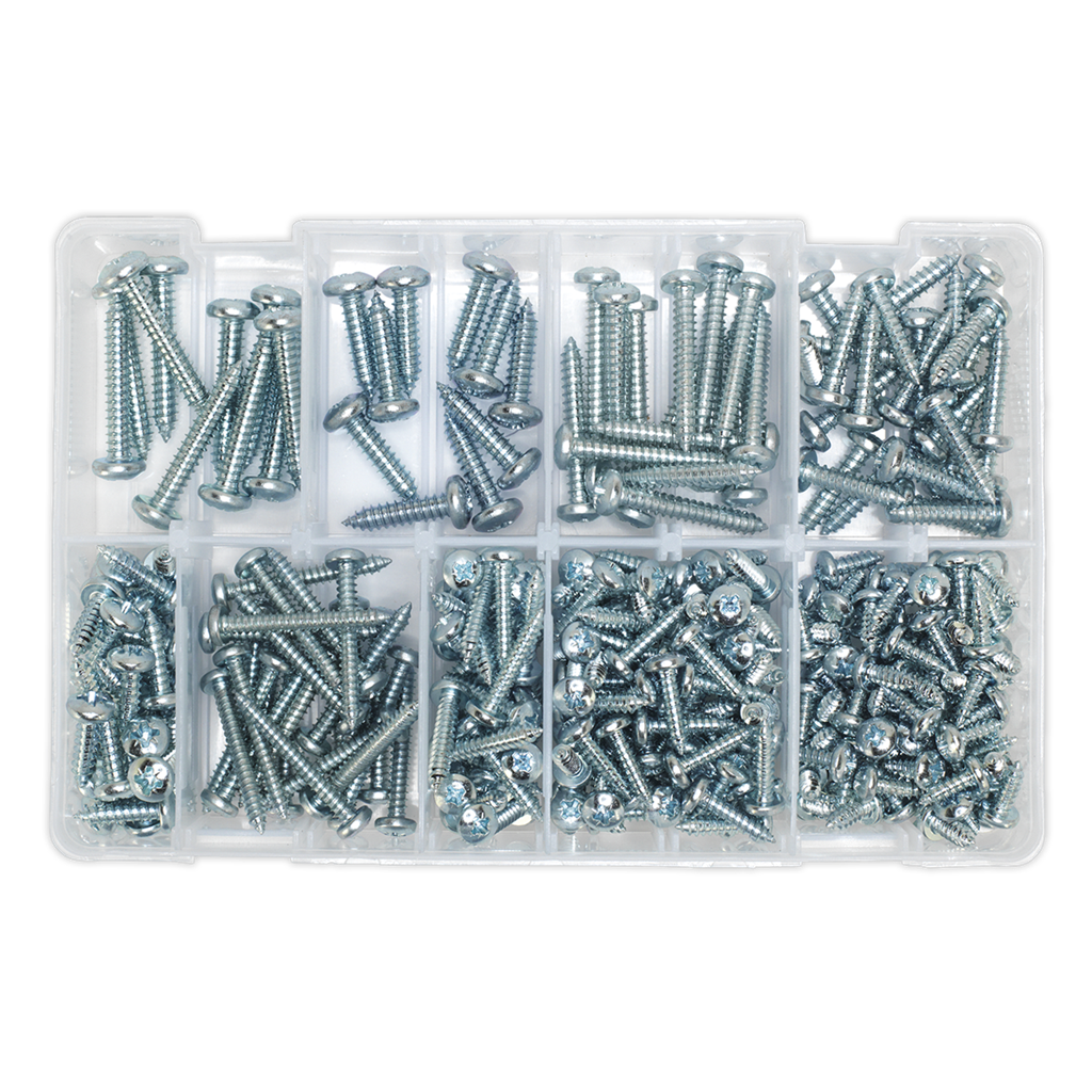 Zinc Plated Self-Tapping Pan Head Pozi Screw Assortment 305pc - DIN 798CZ