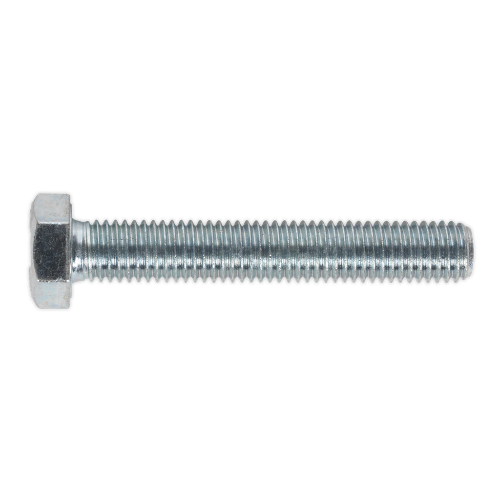 8.8 Zinc Plated HT Setscrew M12 x 75mm, DIN 933 - Pack of 10