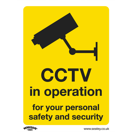 Worksafe&#174; CCTV Safety Sign, Rigid Plastic - Pack of 10