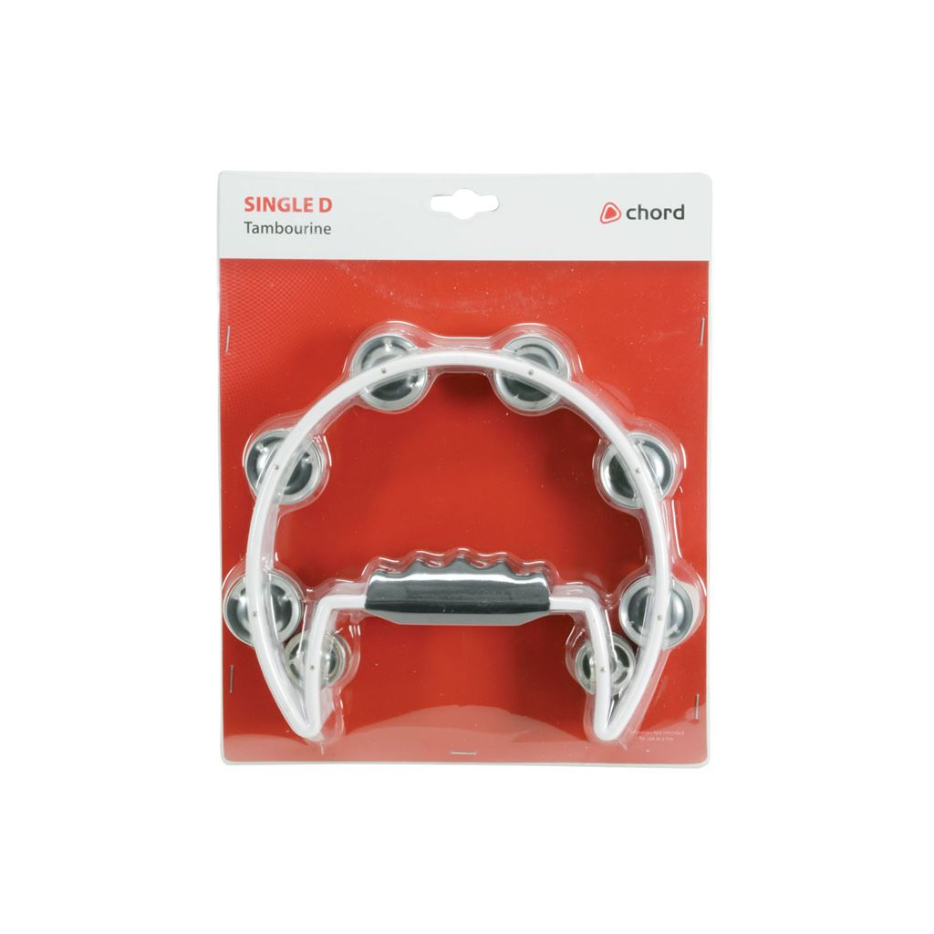 Tambourines - Single D - white - TAMB-SD-WH