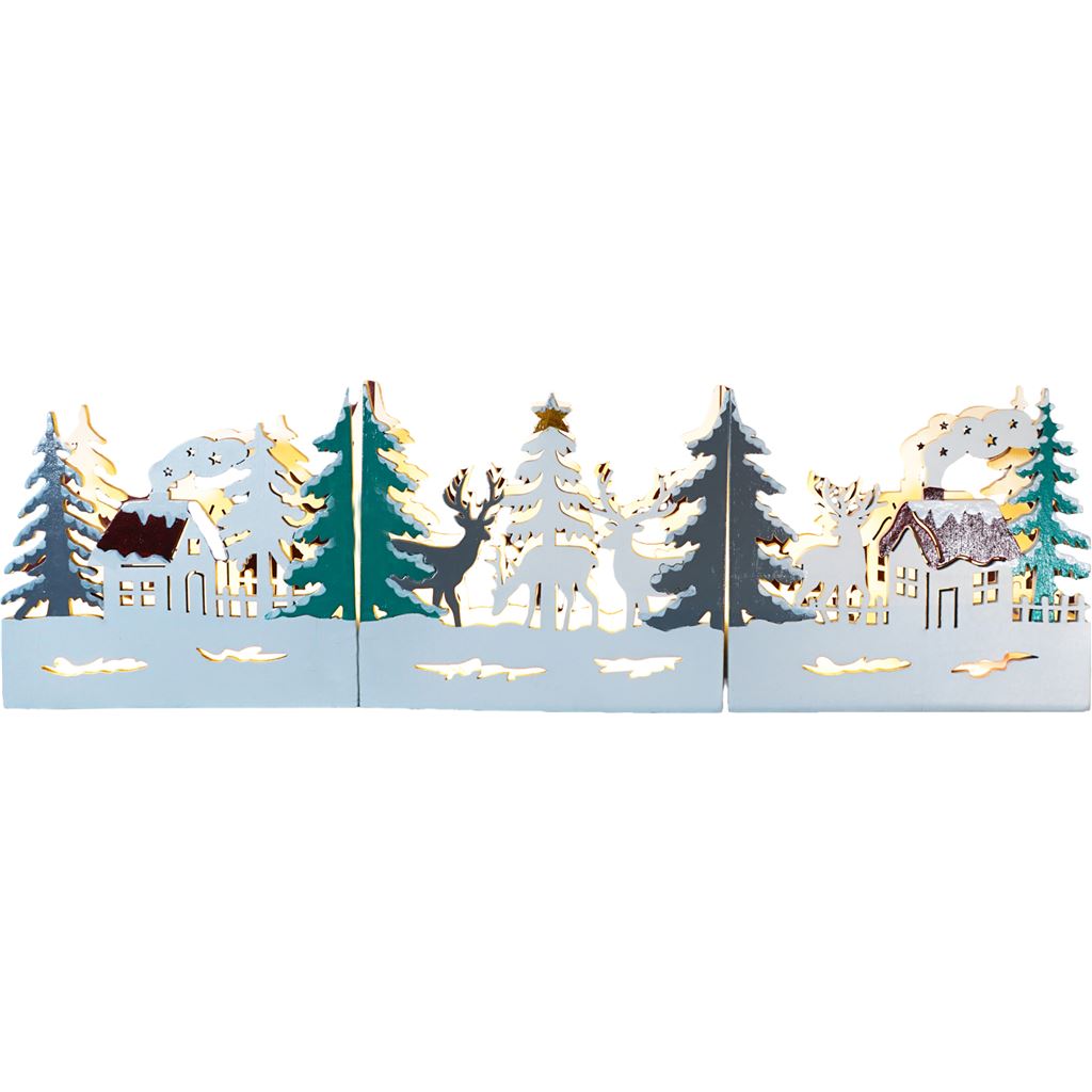 Xmas Haus Festive Light Up LED Wood Village Scene