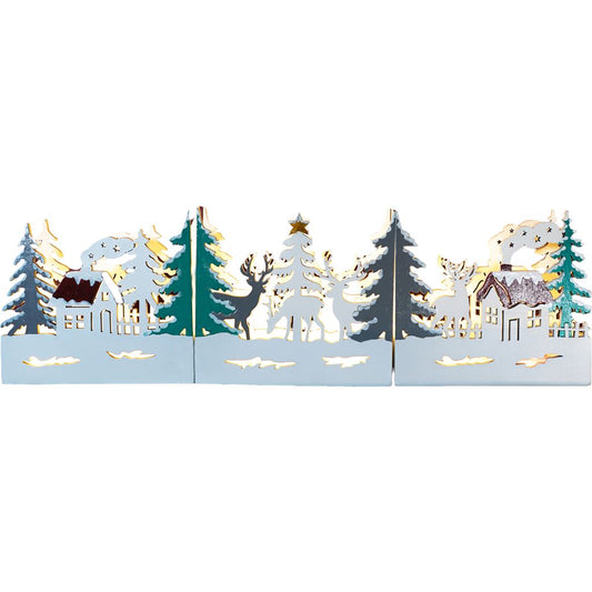 Xmas Haus Festive Light Up LED Wood Village Scene