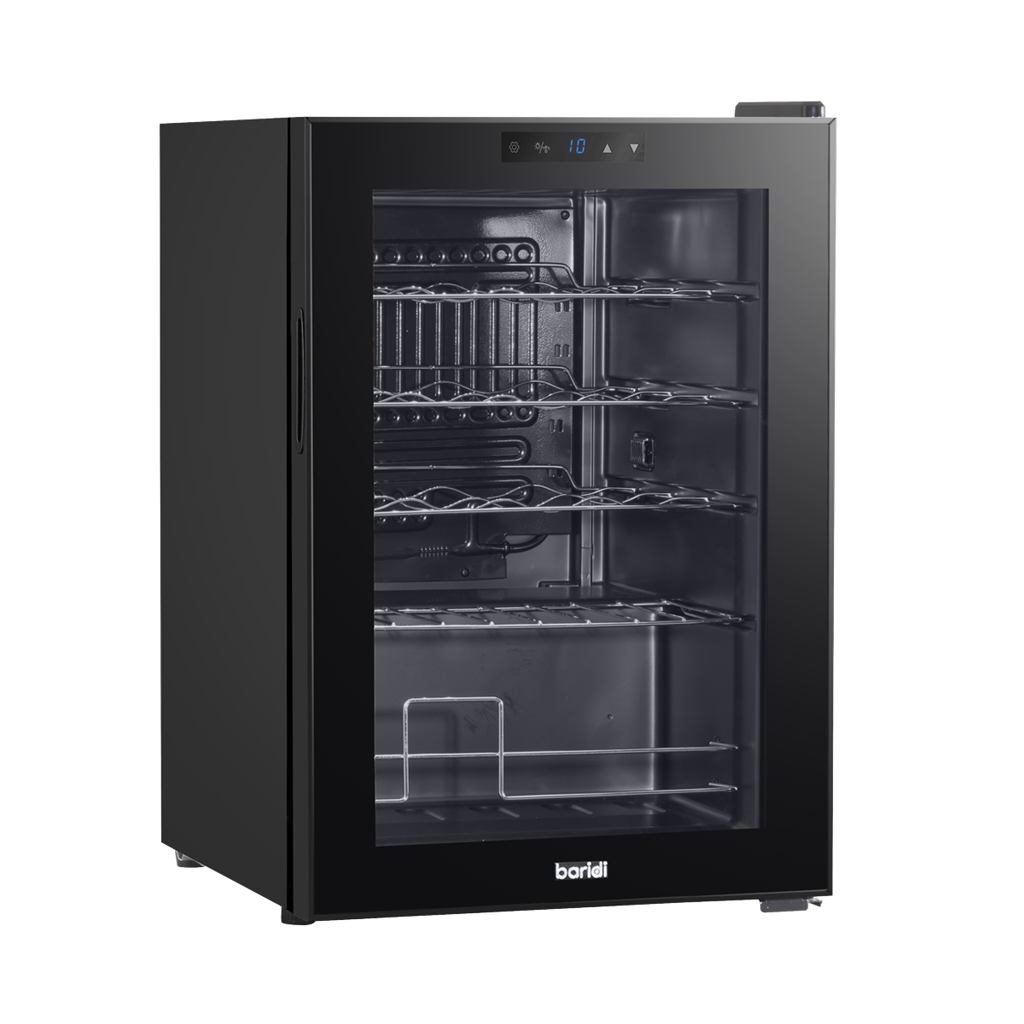 Baridi Wine Cooler/Fridge, Digital Touchscreen Controls, LED Light, 20 Bottle - Black