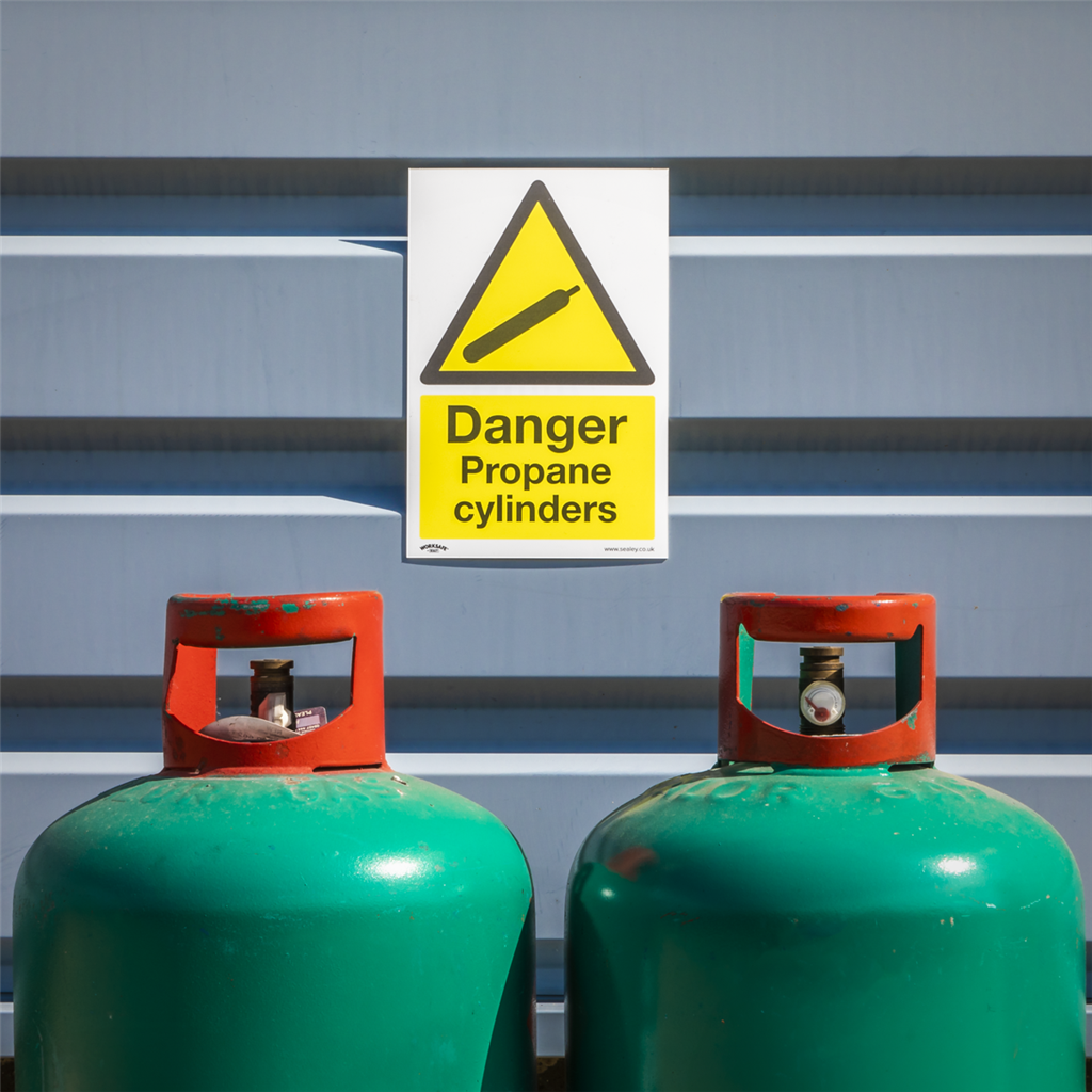 Worksafe&#174; Danger Propane Cylinders Safety Sign, Rigid Plastic - Pack of 10