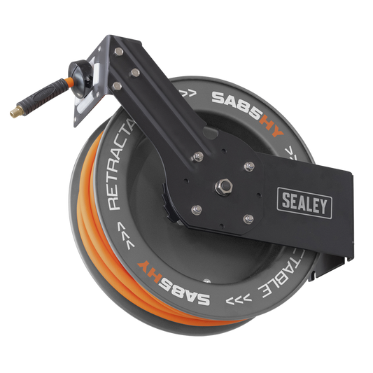 20m Retractable High-Visibility Hybrid Air Hose with Steel Reel 10mm ID