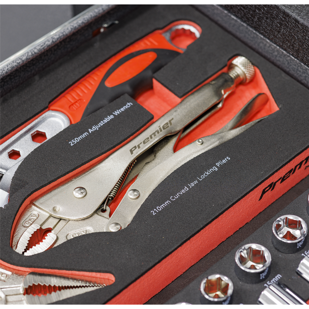 Premier Locking Pliers & Adjustable Wrench Set with Tool Tray 4pc