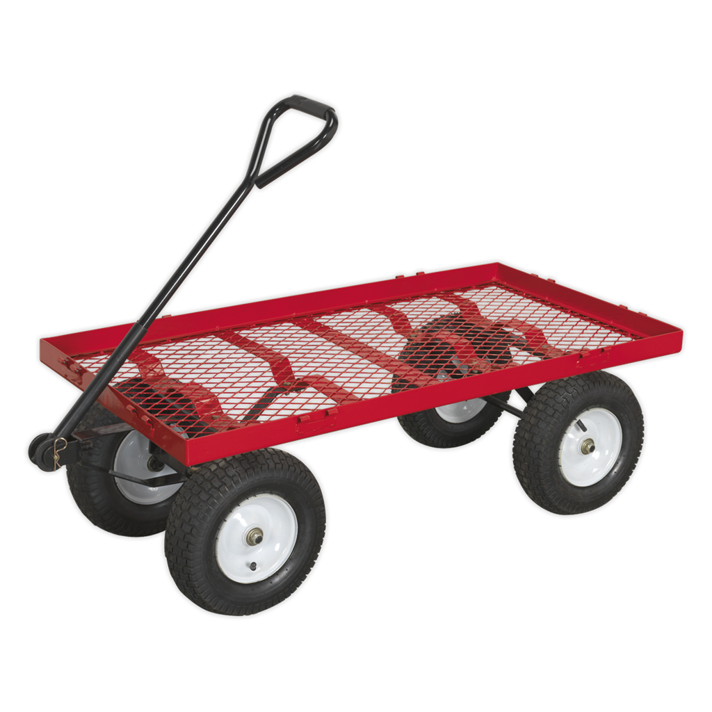 Platform Truck with Sides Pneumatic Tyres 350kg Capacity