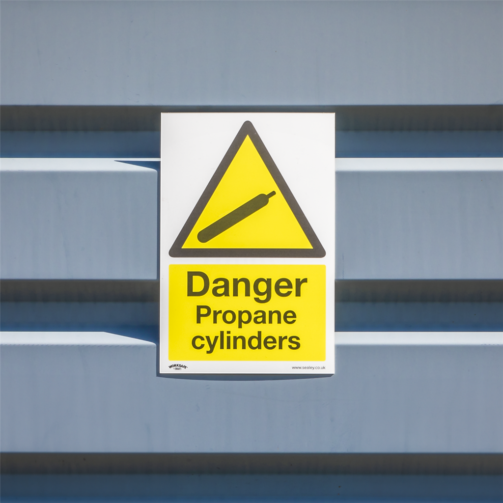 Worksafe&#174; Danger Propane Cylinders Safety Sign - Self-Adhesive Vinyl