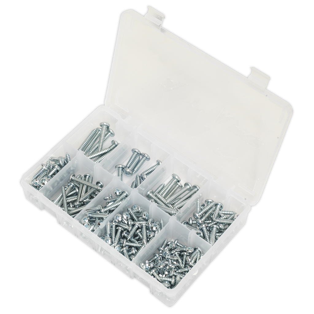 Zinc Plated Self-Tapping Pan Head Pozi Screw Assortment 305pc - DIN 798CZ