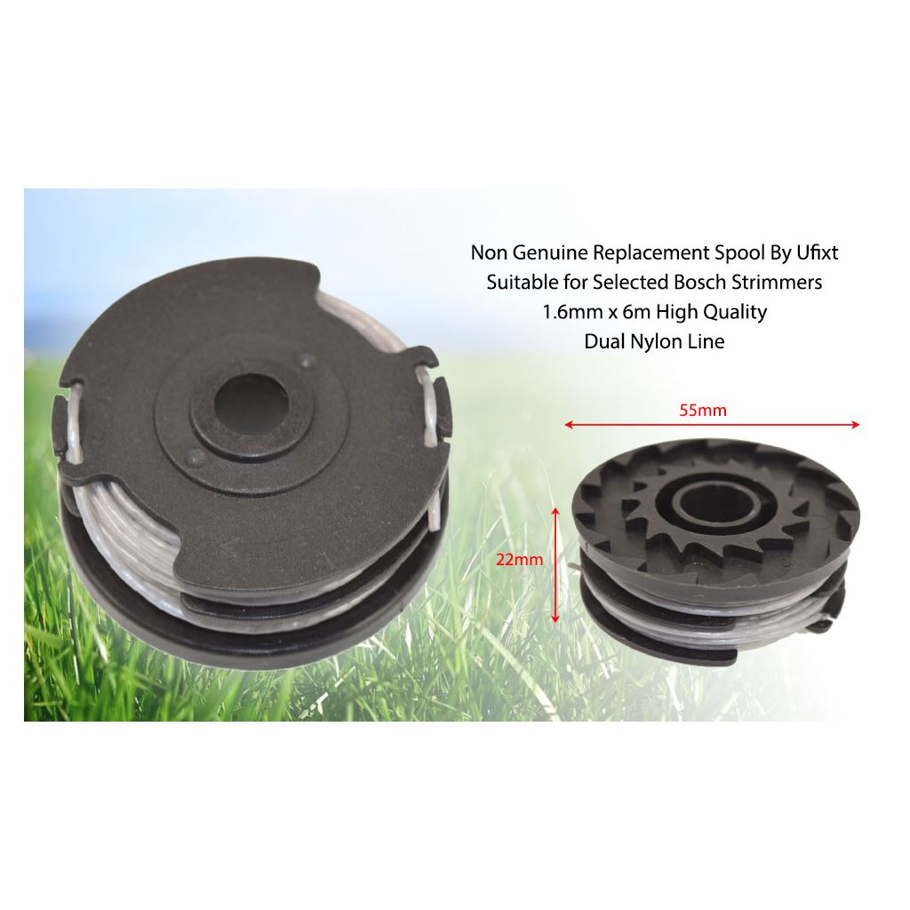 Bosch-Compatible Strimmer Spool & Dual Line 6m x 1.6mm - Replacement for F016800351