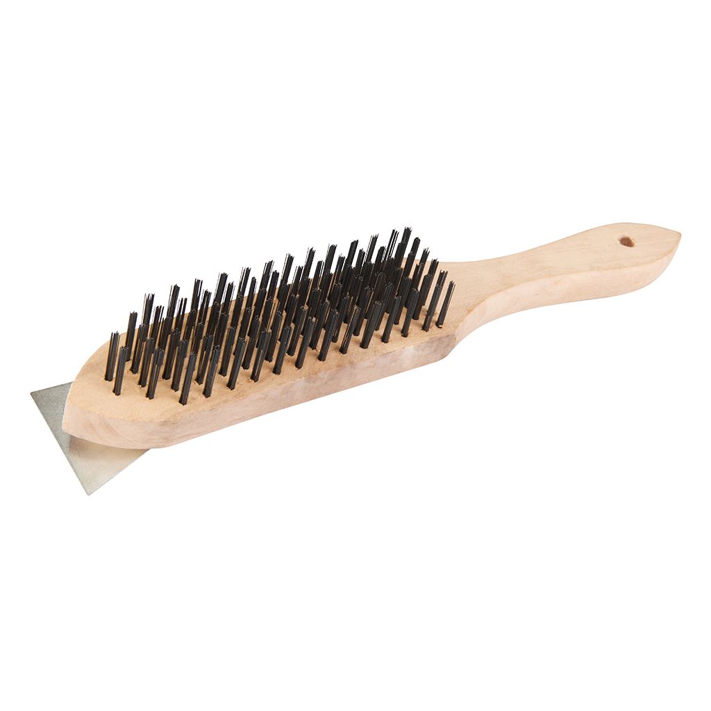 Silverline Wooden Wire Brush & Scraper - 6 Row