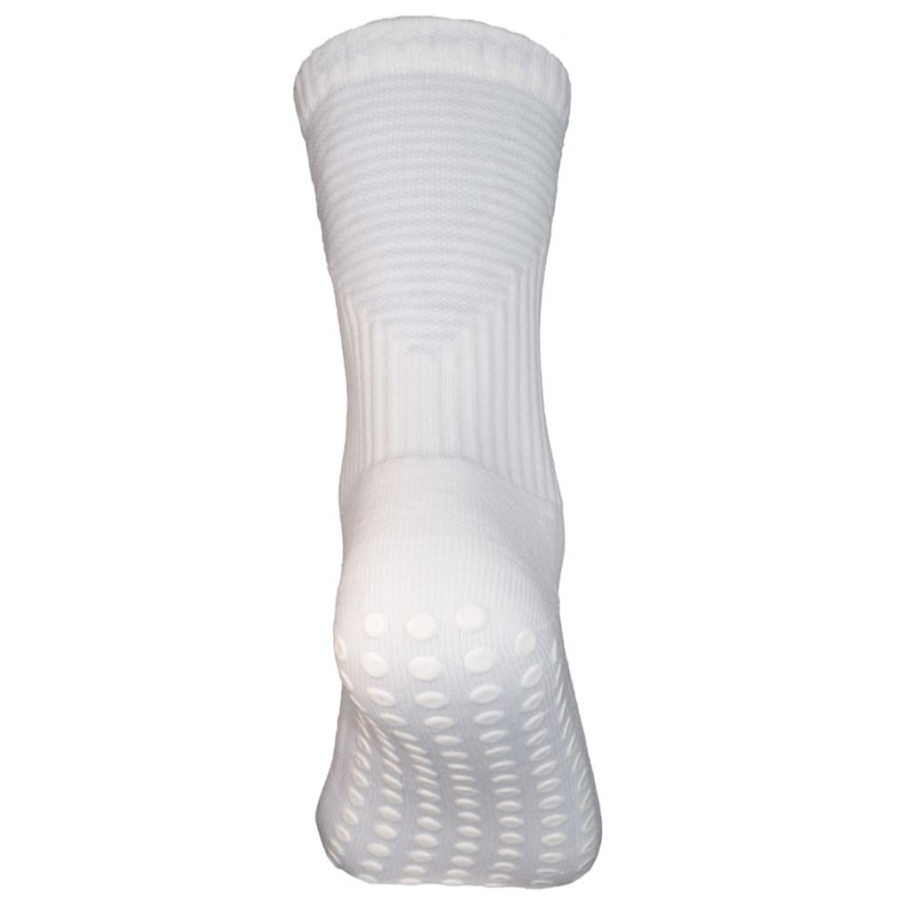 Ice - All White Midcalf Length Premium Grip Socks - Size M (6-9 UK)