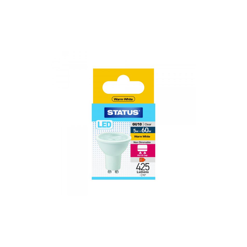 Status 5W - 60W LED Gu10 Warm White Clear 1Pk Box