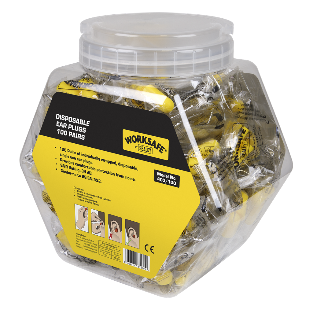 Worksafe&#174; Disposable Ear Plugs - 100 Pairs