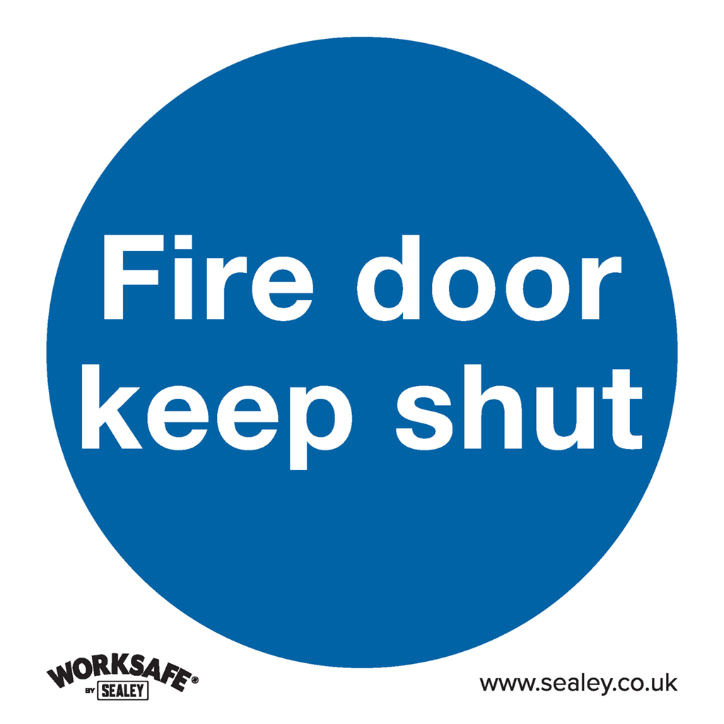 Worksafe&#174; Fire Door Keep Shut Safety Sign, Rigid Plastic - Pack of 10