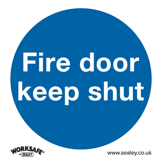 Worksafe&#174; Fire Door Keep Shut Safety Sign, Rigid Plastic - Pack of 10