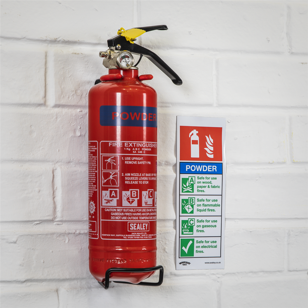 Worksafe&#174; Powder Fire Extinguisher Safety Sign - Rigid Plastic