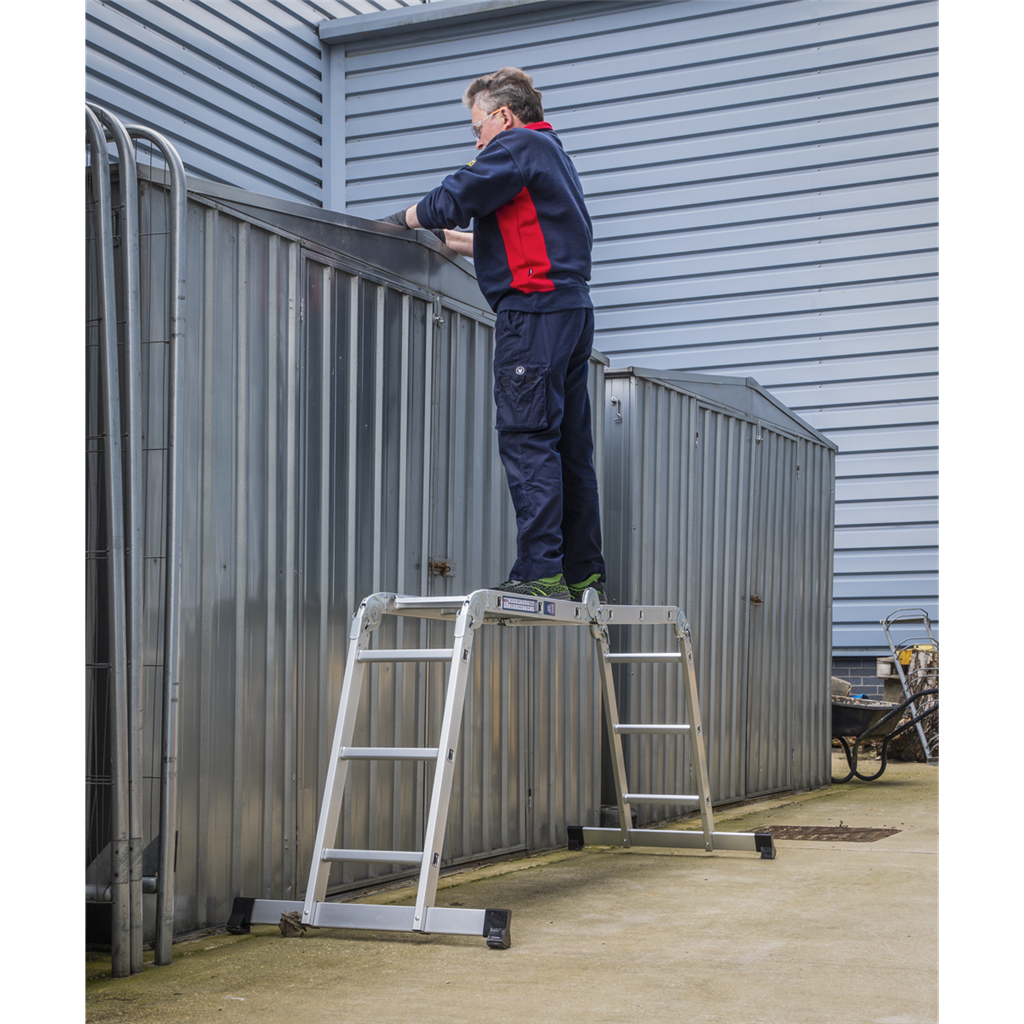 4-Way Aluminium Folding Platform Ladder - BS EN 131