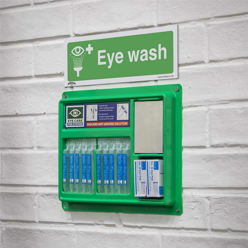 Worksafe&#174; Eye Wash Safety Sign - Rigid Plastic