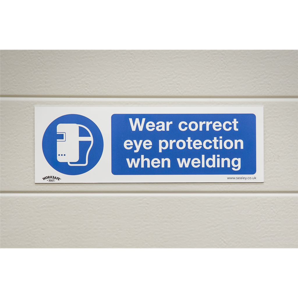 Worksafe&#174; Wear Eye Protection When Welding Safety Sign, Rigid Plastic - Pack of 10