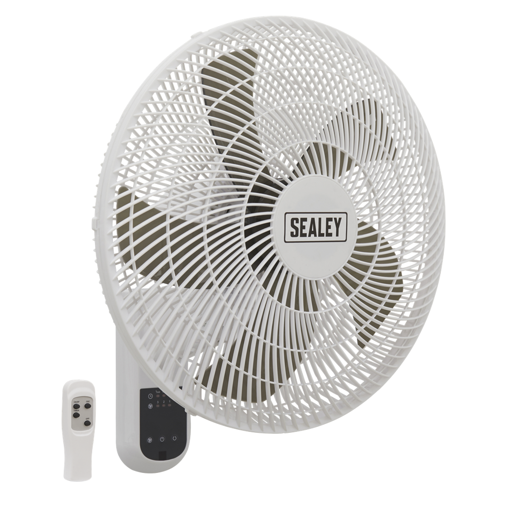 3-Speed Wall Fan with Remote Control 16" 230V