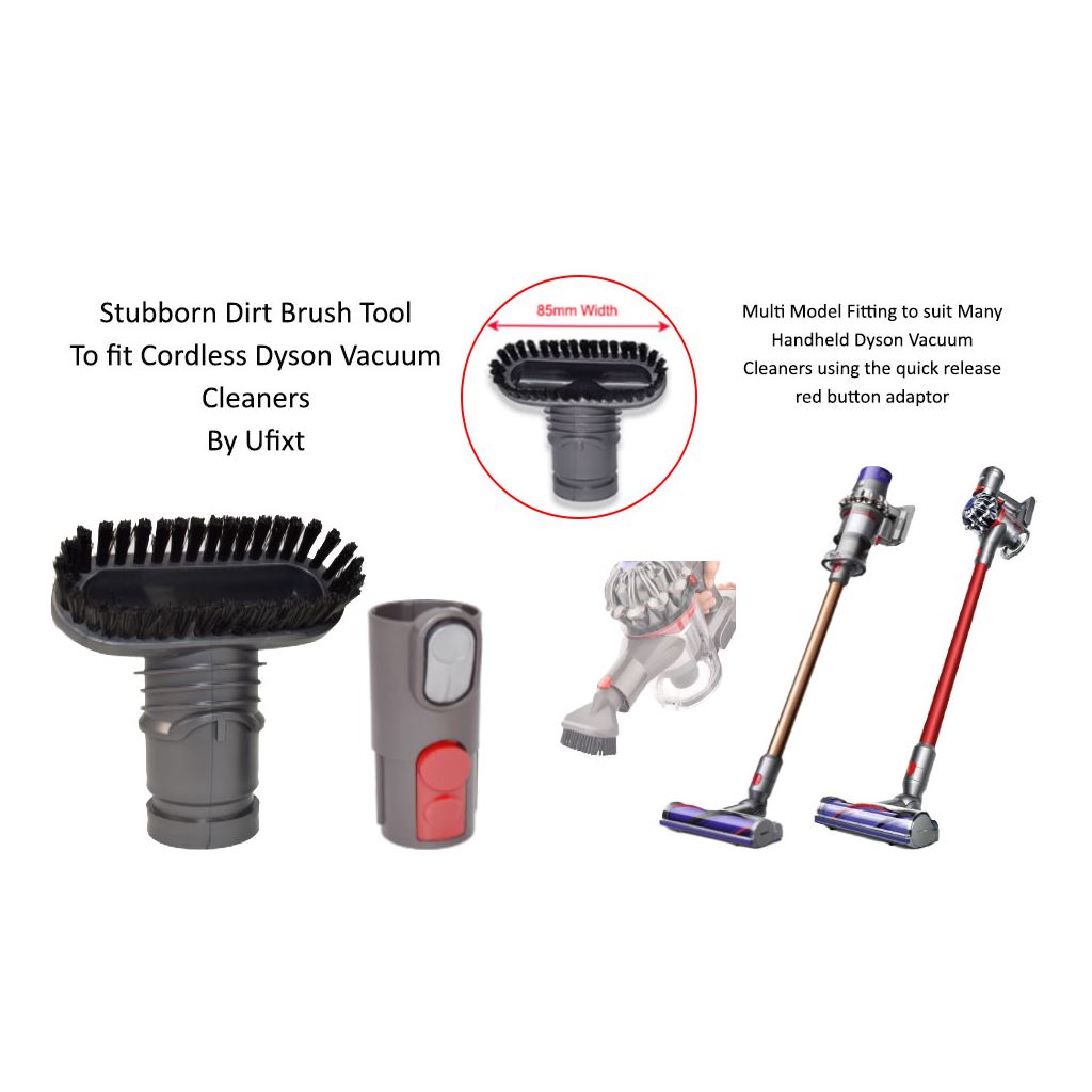 Cordless Stubborn Dirt & Dusting Brush Tool – Compatible with Dyson V6, V7, V8, V10, SV10 & SV11 by Ufixt