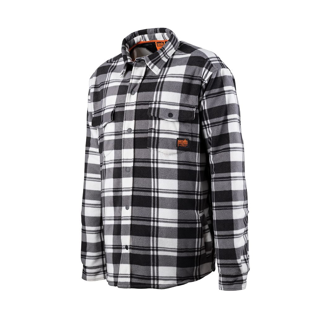 Scruffs Worker Padded Checked Shirt Black/White - XXL