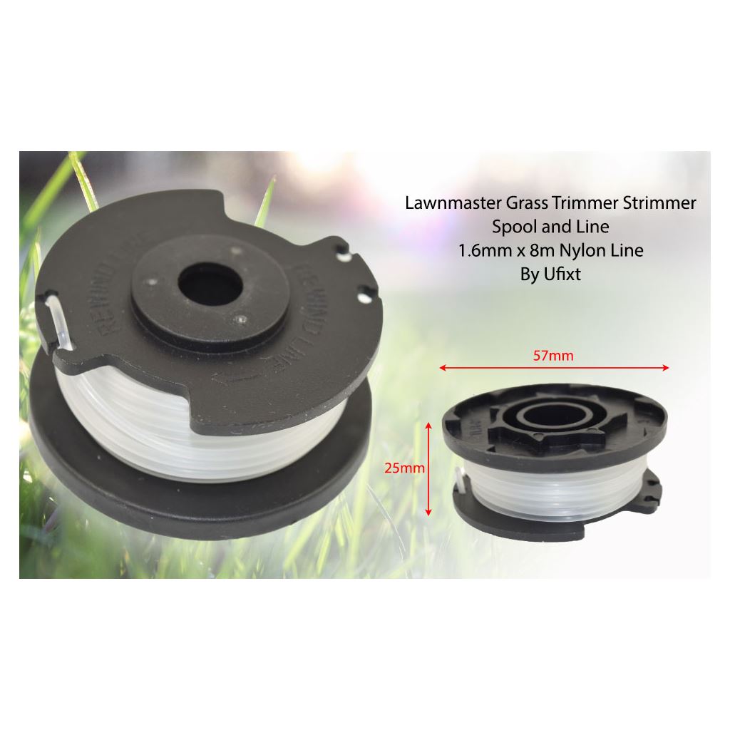 LawnMaster Grass Strimmer Trimmer Spool & Line 1.6mm x 8m | Compatible Replacement RS3030 by Ufixt