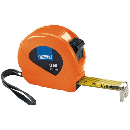 Measuring Tapes, 3m/10ft x 16mm, 3 Colours (Dispenser of 12)