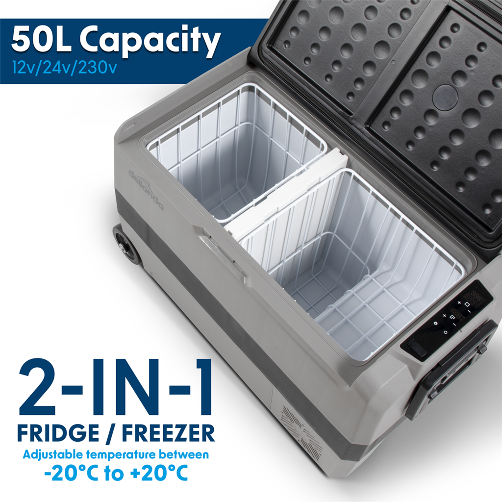 Dellonda Portable Fridge Freezer/Cool Box with LED Display 50L