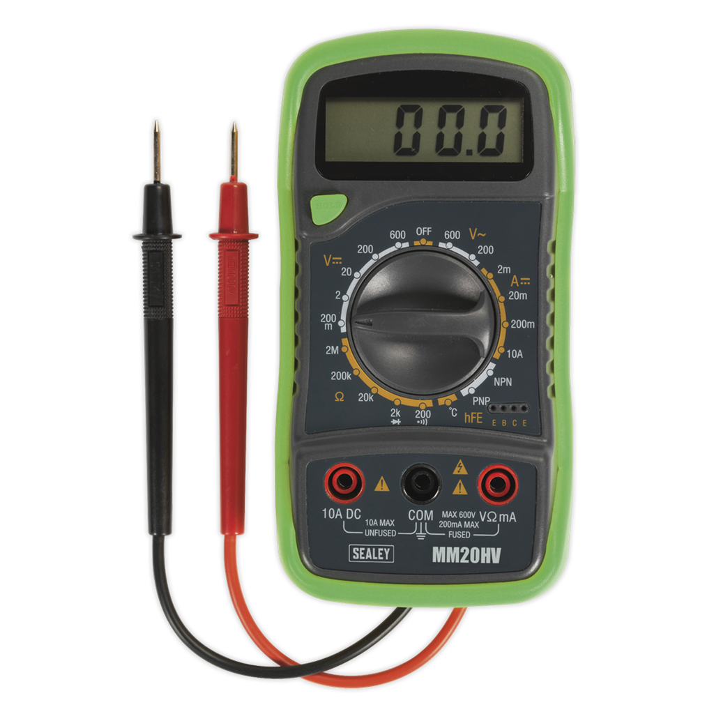 8-Function Digital Multimeter with Thermocouple - Hi-Vis Green