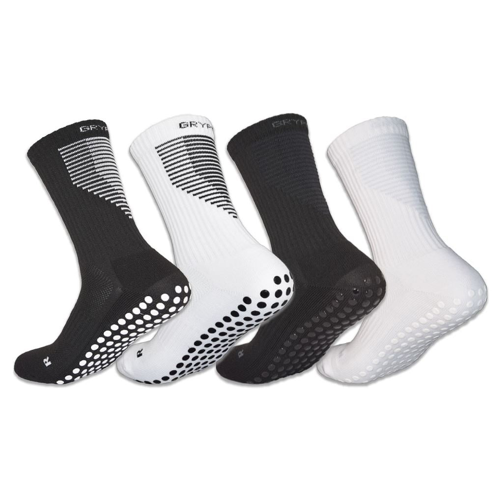 4 Pair Bundle Midcalf Length Premium Football Grip Socks - Size XS (Kids Age 8-11)